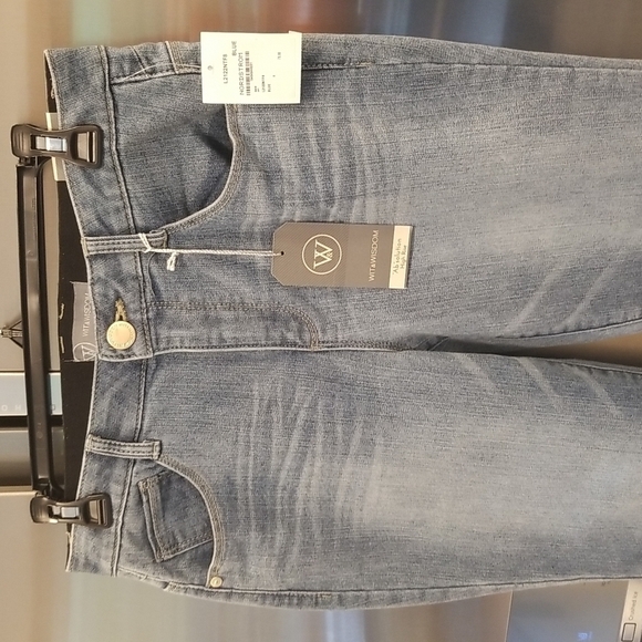 WIT & WISDOM 'Ab'Solution High Waist Raw Hem Crop Slim Straight Leg Jeans 6 NWT - Picture 10 of 15